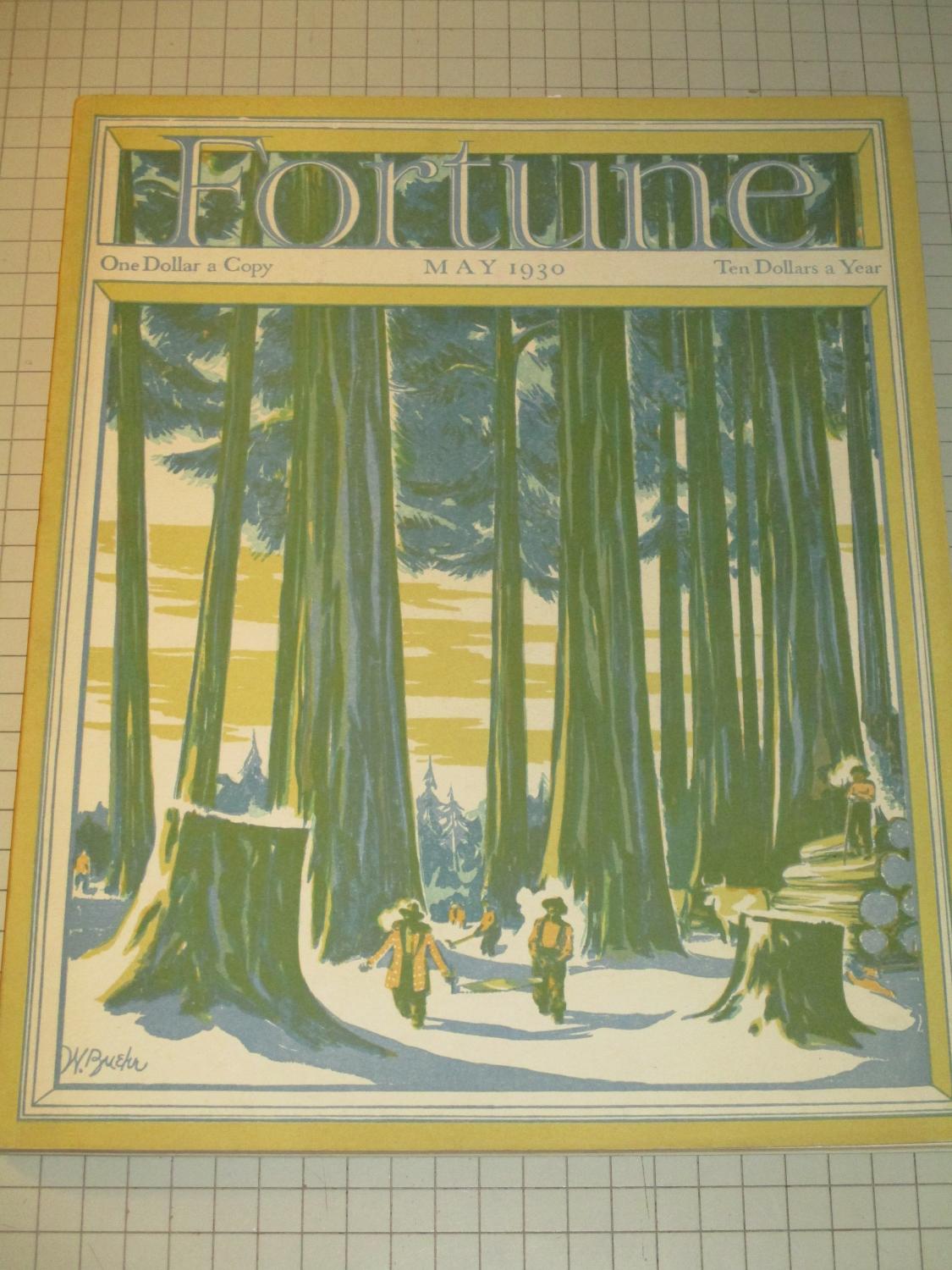1930 Fortune Magazine: Peacock Throne - Gold - French Wine & Labels - The New York & London Times Newspapers - Backyards - Vanderbilts [Very Good]