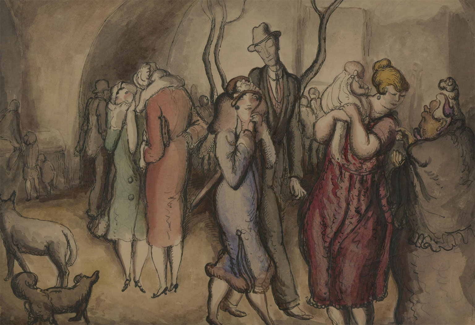 Harold Hope Read (18811959) Framed Pen and Ink Drawing, Society