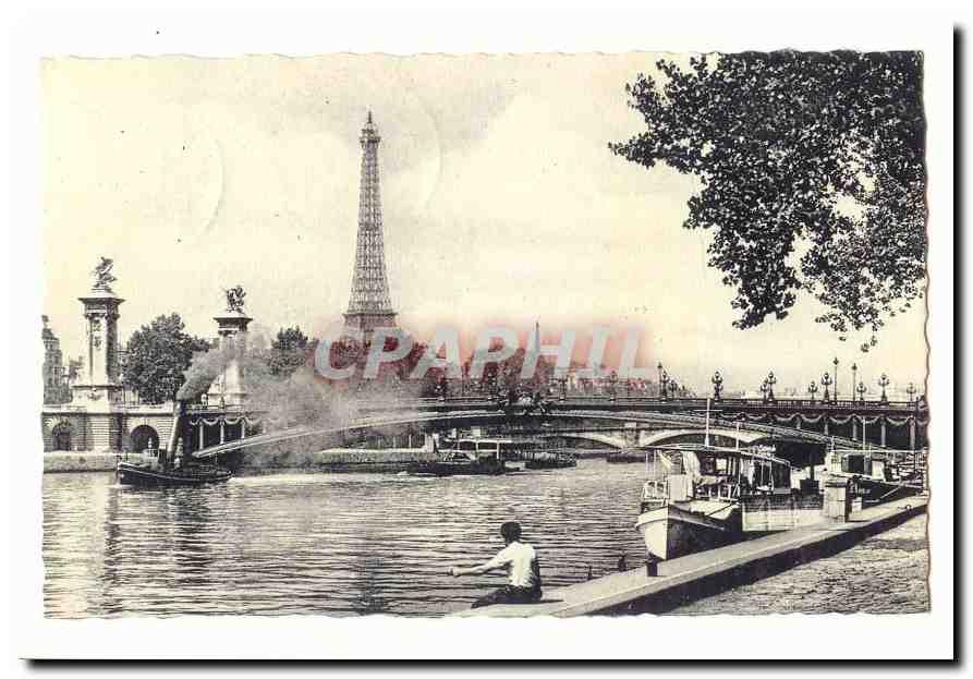 Paris (16eme) Carte Postale Moderne vue sur la Seine le pont Alexandre ...
