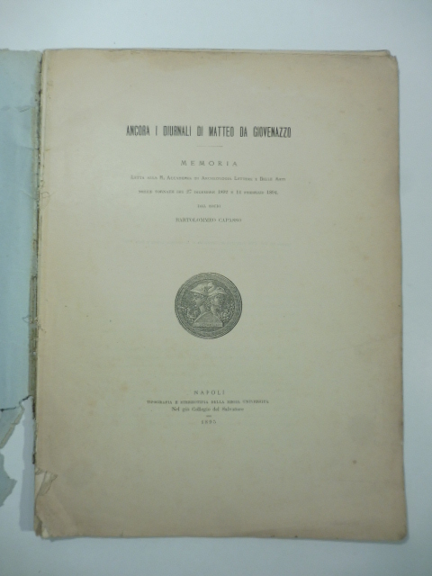 Ancora i diurnali di Matteo da Giovenazzo - Bartolommeo Capasso