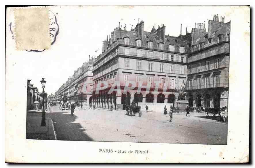 Carte Postale Ancienne Paris Rue De Rivoli Manuscrit Nbsp Nbsp Papier Nbsp Ancien Cpaphil