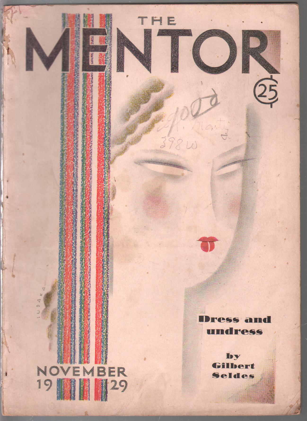 Mentor 11/1929-Sudaka art deco cover-WWI posters-Lowell Thomas-G/VG: (1929) | DTA Collectibles