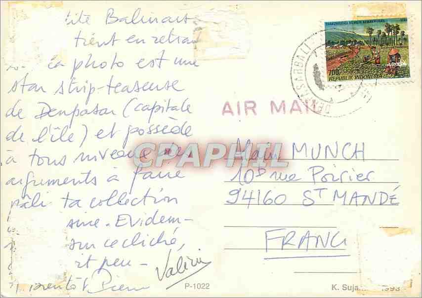 comment envoyer une carte postale de bali