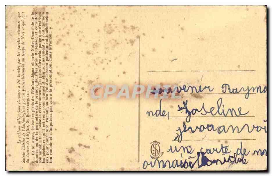 Ste Therese De L Enfant Jesus Pres De La Creche La Vierge Marie Carte Postale Ancienne Manuscript Nbsp Nbsp Paper Nbsp Collectible Cpaphil