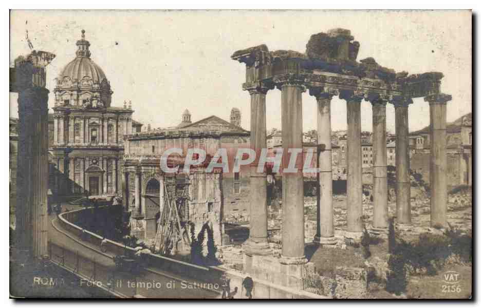 Italie Italia Roma Carte Postale Ancienne Foro Il templo di Saturno ...