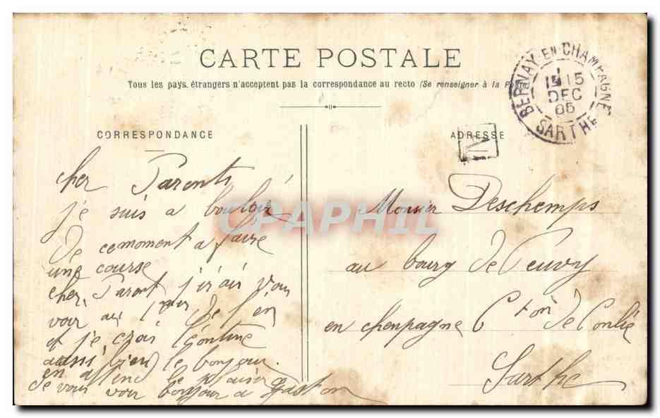 Carte Postale Ancienne Gendarmerie et promenades Bouloire TOP ...
