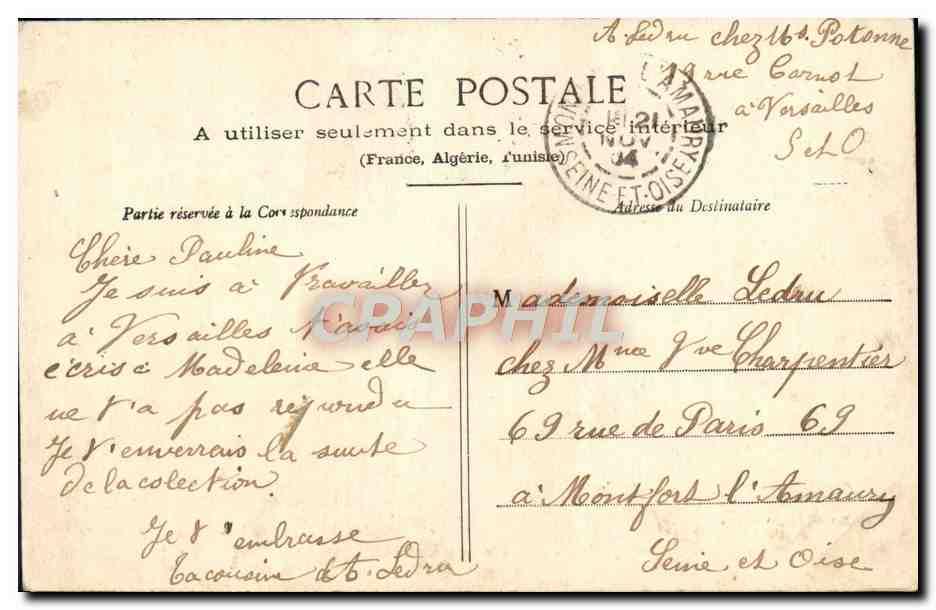 Carte Postale Ancienne Versailles Grille de L'Orangerie et les Cent ...