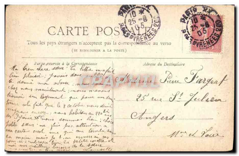 Carte Postale Ancienne Paris Eglise Saint Augustin: Manuscript / Paper ...