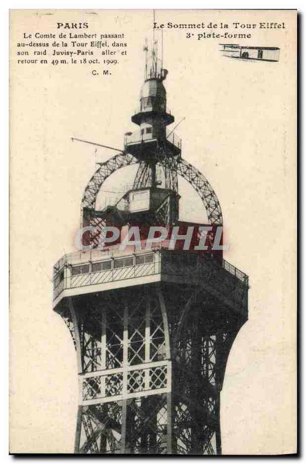 Carte Postale Ancienne Avion Aviation Paris Le Sommet De La Tour Eiffel 3eme Plate Forme Manuskript Nbsp Nbsp Papierantiquitat Cpaphil