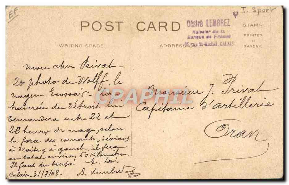 Carte Postale Ancienne Lutte Wolff Dedicacee: Manuscript / Paper ...