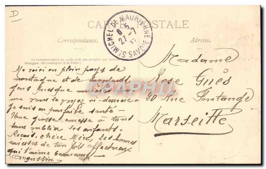 Carte Postale Ancienne Folklore Saint Jean d'Arves Costumes de la Savoie Cheval TOP [ ]
