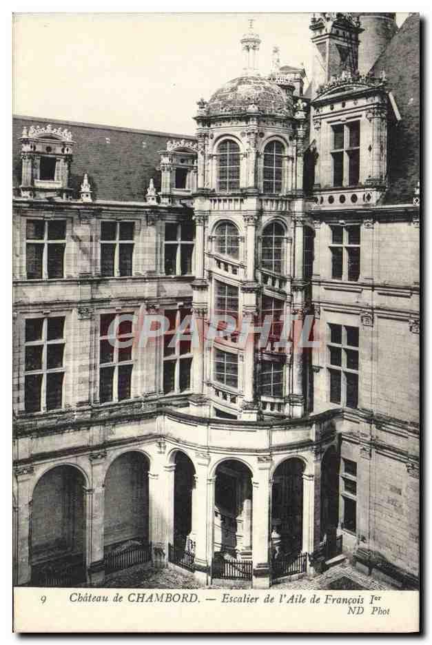 Carte Postale Ancienne Chateau De Chambord Escalier De L Aile De Francois 1er Manuscrito Cpaphil