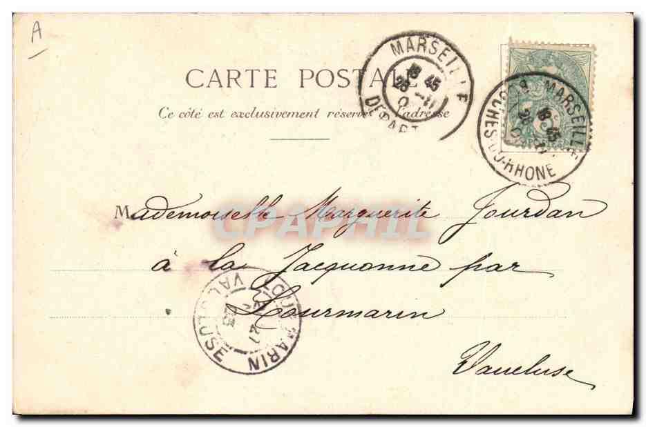 Carte Postale Ancienne Langage du timbre Semeuse 10c lignee: Manuscript ...