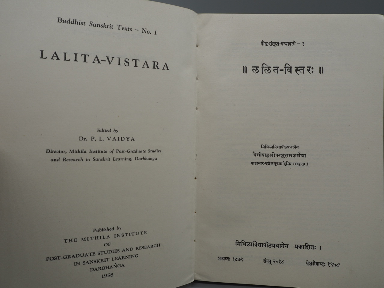 Lalita- Vistara. Buddhist Sanskrit Texts - No. 1. von P. L. Vaidya.: Very Good | ROBIN SUMMERS BOOKS LTD Lalita- Vistara. Buddhist Sanskrit Texts - No. 1. von P. L. Vaidya.: Very Good | ROBIN SUMMERS BOOKS LTD