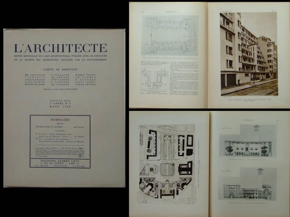 L'ARCHITECTE MARS 1926 PARIS, 13 RUE DES AMIRAUX, HENRI SAUVAGE ...