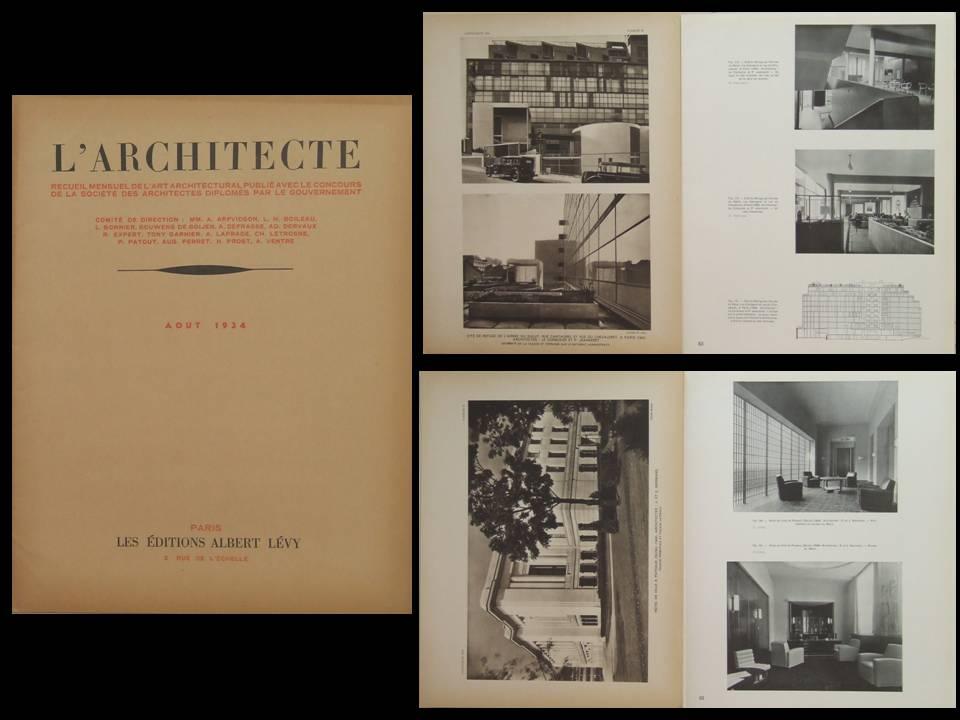 L'ARCHITECTE AOUT 1934 LE CORBUSIER, CITE DU REFUGE, HOTEL DE VILLE ...