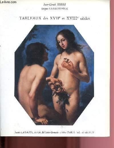 TABLEAUX DES XVIIe ET XVIIIe SIECLES - CATALOGUE DE VENTE AUX ENCHERES - LABATUT - 21 SEPTEMBRE AU 20 DECEMBRE 1988 SERRE JEAN-CLAUDE / LEEGENHOEK JA