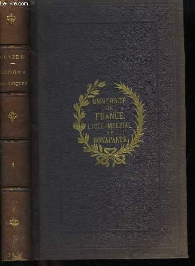 Recueil des Eloges Historiques, lus dans les séances publiques, de l'Institut de France. TOME 1er - CUVIER G.