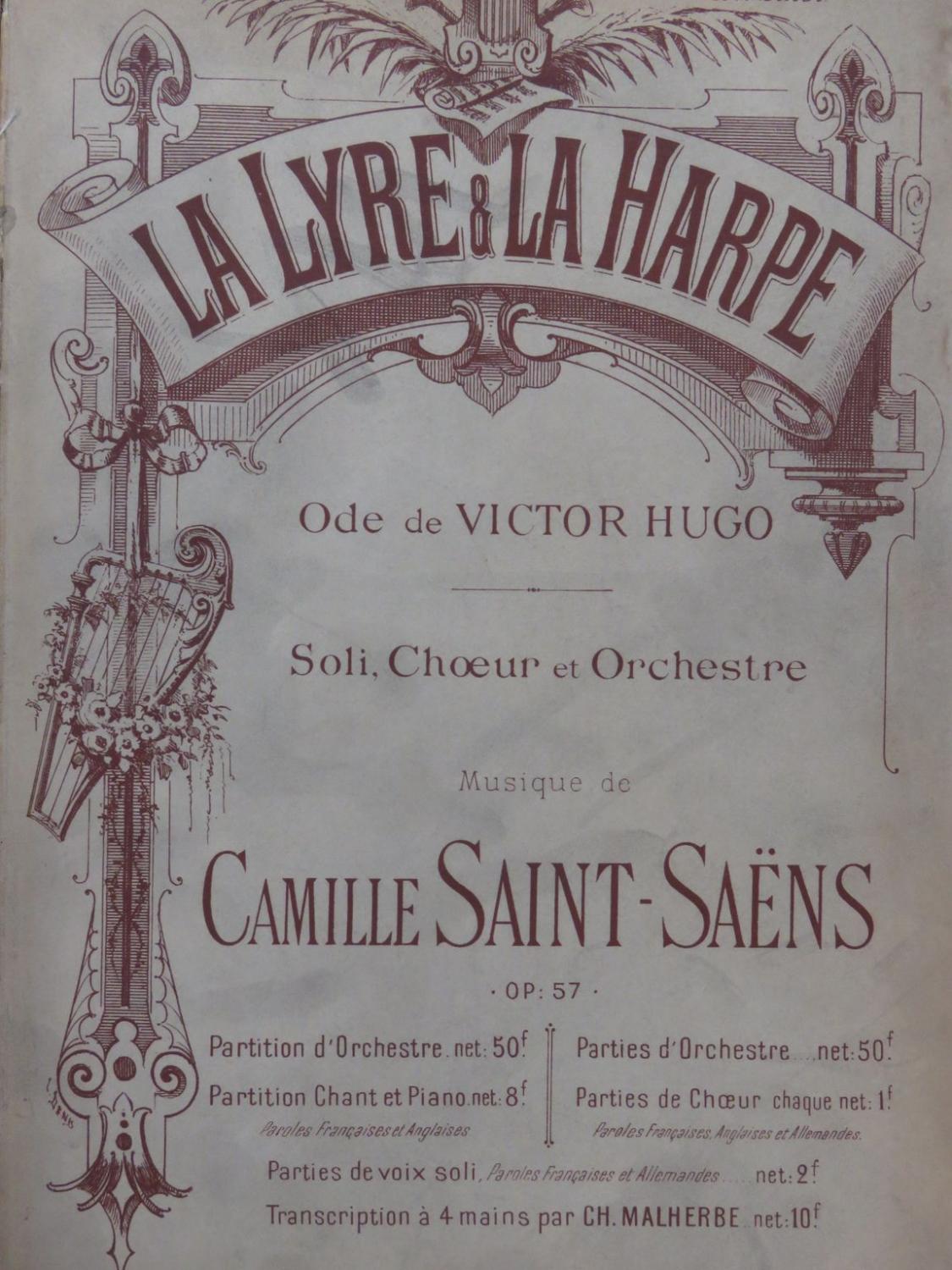 SAINT-SAËNS Camille La Lyre et la Harpe Piano Chant ca1890 by SAINT ...