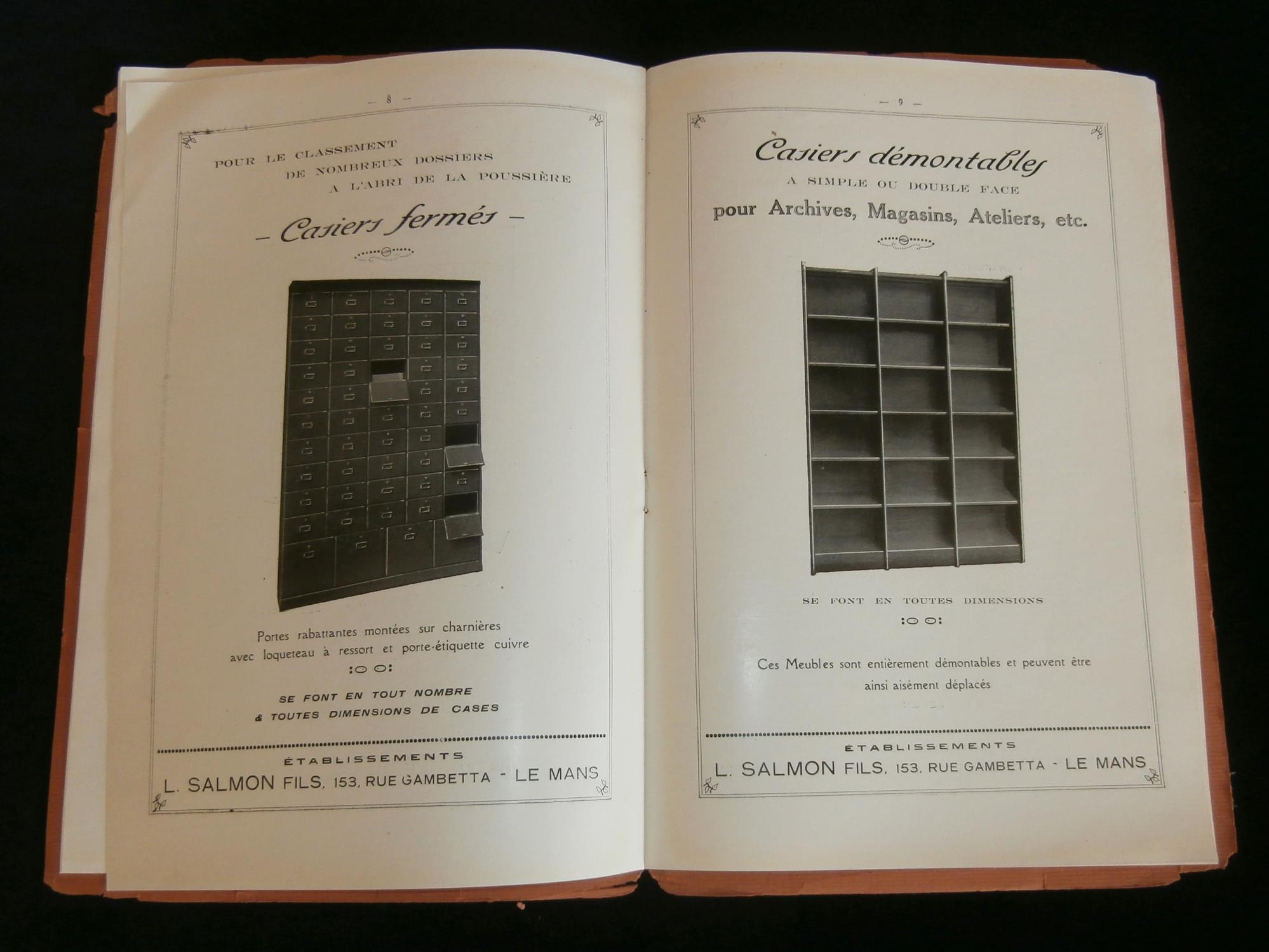 MEUBLES METALLIQUES " L.Y.S. - METAL " ( catalogue ) . Etablissements L. SALMON Fils, 153 rue Gambetta, LE MANS [ ]