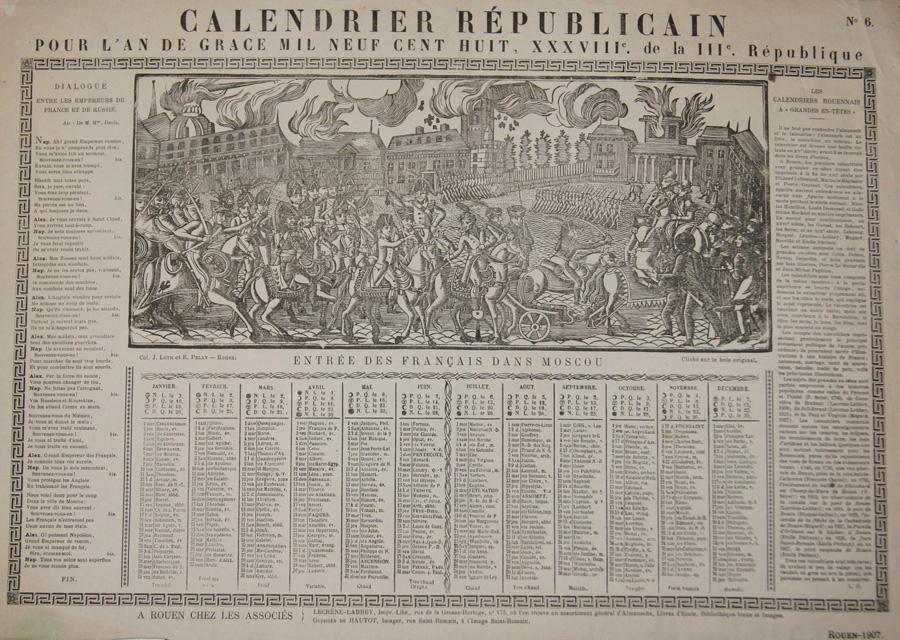 Calendrier Républicain pour l'an de grace mil neuf cent huit, XXXVIIIe