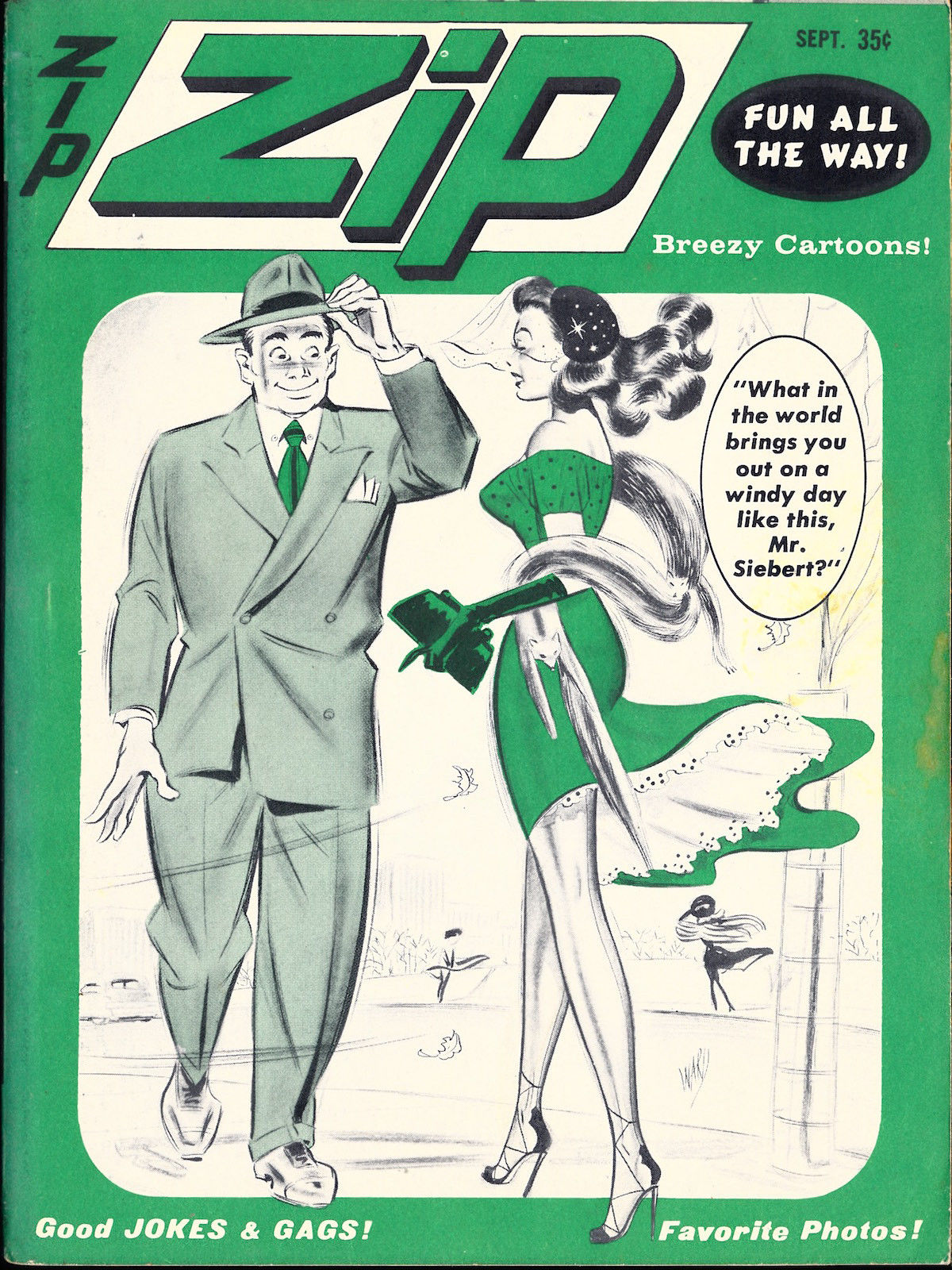 Zip (Vintage digest magazine, September 1965) by Goodman, Martin (pub.);  Bill Ward (art); . Gordon (crossword puzzle): Very Good (1965) |  Well-Stacked Books