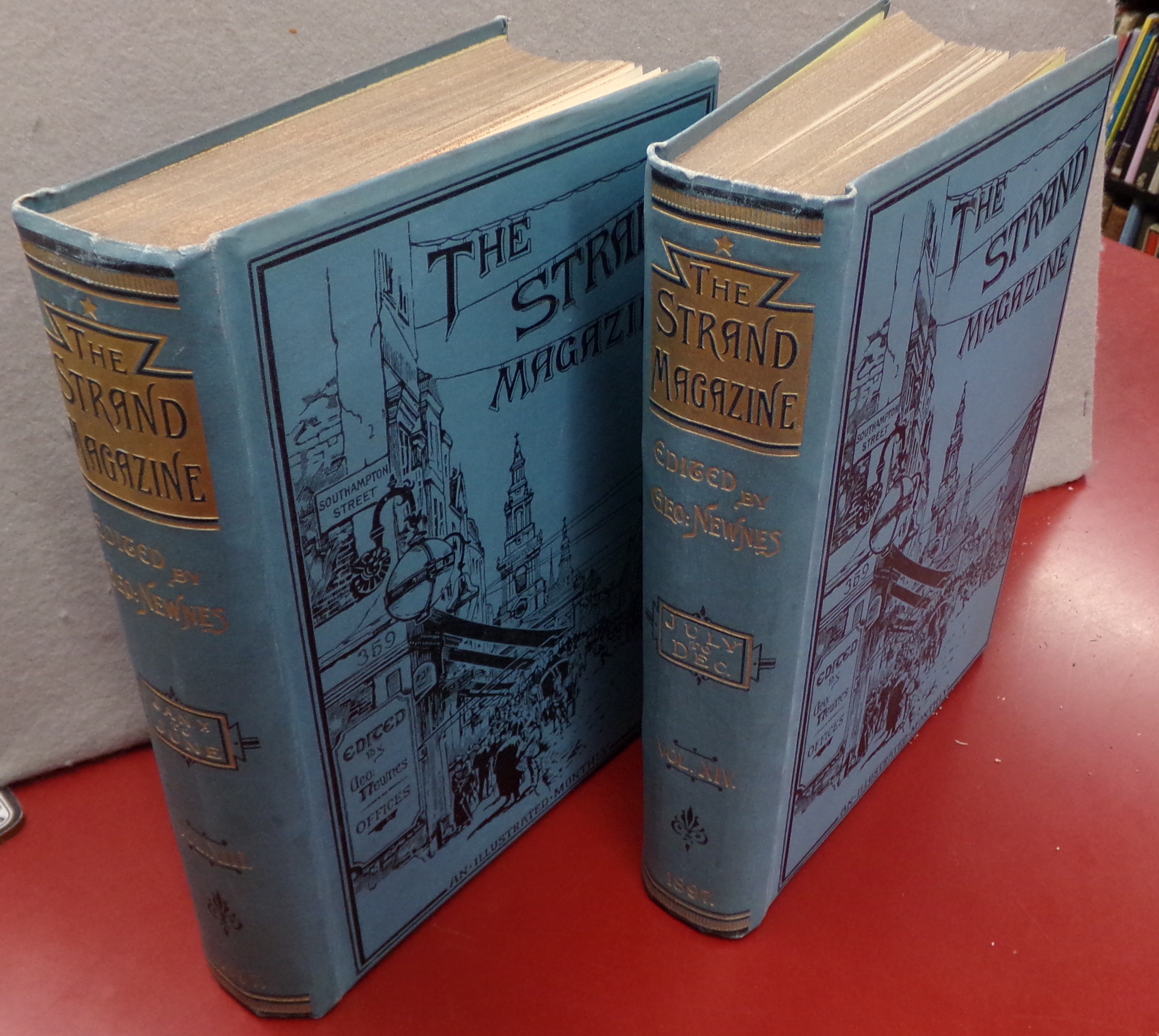 The Strand Magazine; an Illustrated Monthly Vol. XIII January to June 1897 and Vol XIV July to December 1897 by Newnes, George (editor); Conan Doyle, Arthur: Good Hardcover (1897) First Bound Edition. | The Strand Magazine; an Illustrated Monthly Vol. XIII January to June 1897 and Vol XIV July to December 1897 by Newnes, George (editor); Conan Doyle, Arthur: Good Hardcover (1897) First Bound Edition. |