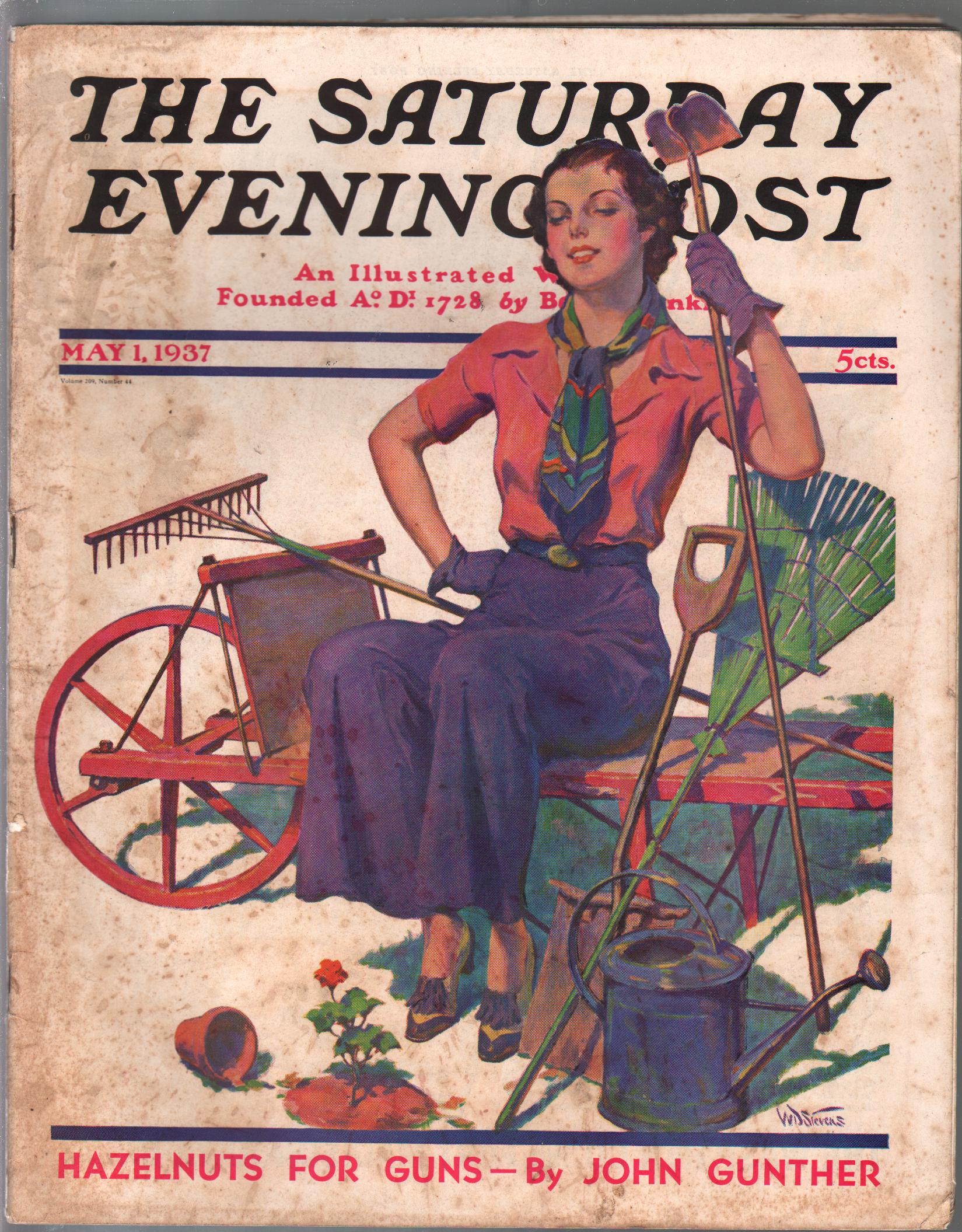 Saturday Evening Post 5/1/1937-GGA cover-WD Stevens-pulp ...