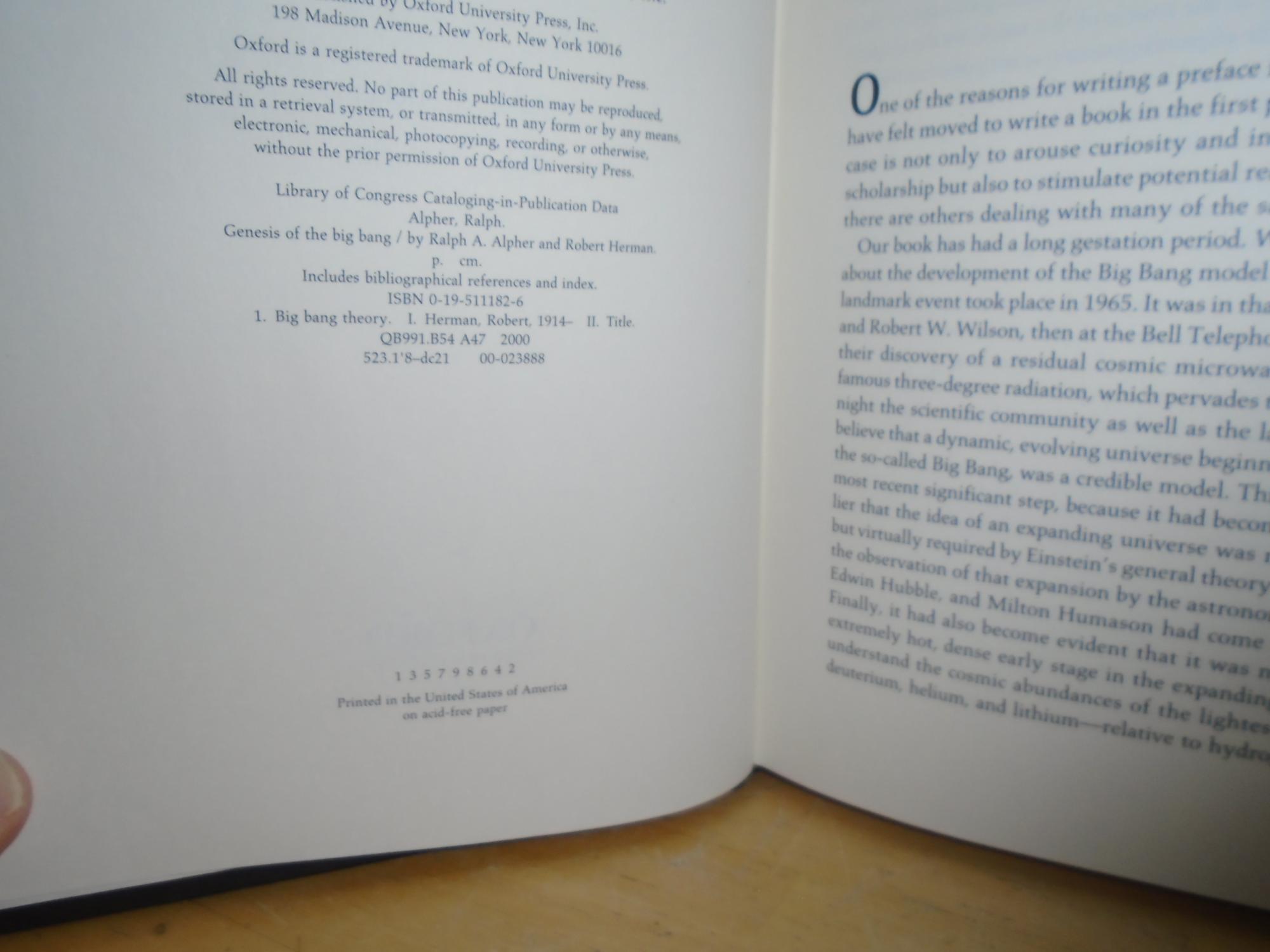 Genesis of the Big Bang de Alpher, Ralph A. and Robert Herman: F
