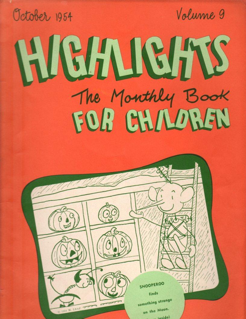 Highlights The Monthly Book For Children October 1954 Vol 9 No 8 By Meyers Garry Cleveland Ed 1954 Magazine Nbsp Nbsp Periodical Clausen Books Rmaba
