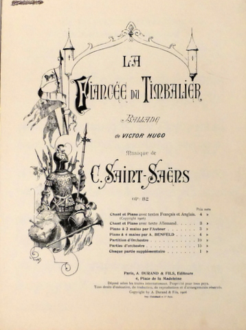 La Fiancée du Timbalier. Ballade de Victor Hugo, Op.82. Partition Chant ...