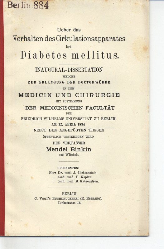 diabetes mellitus dissertation