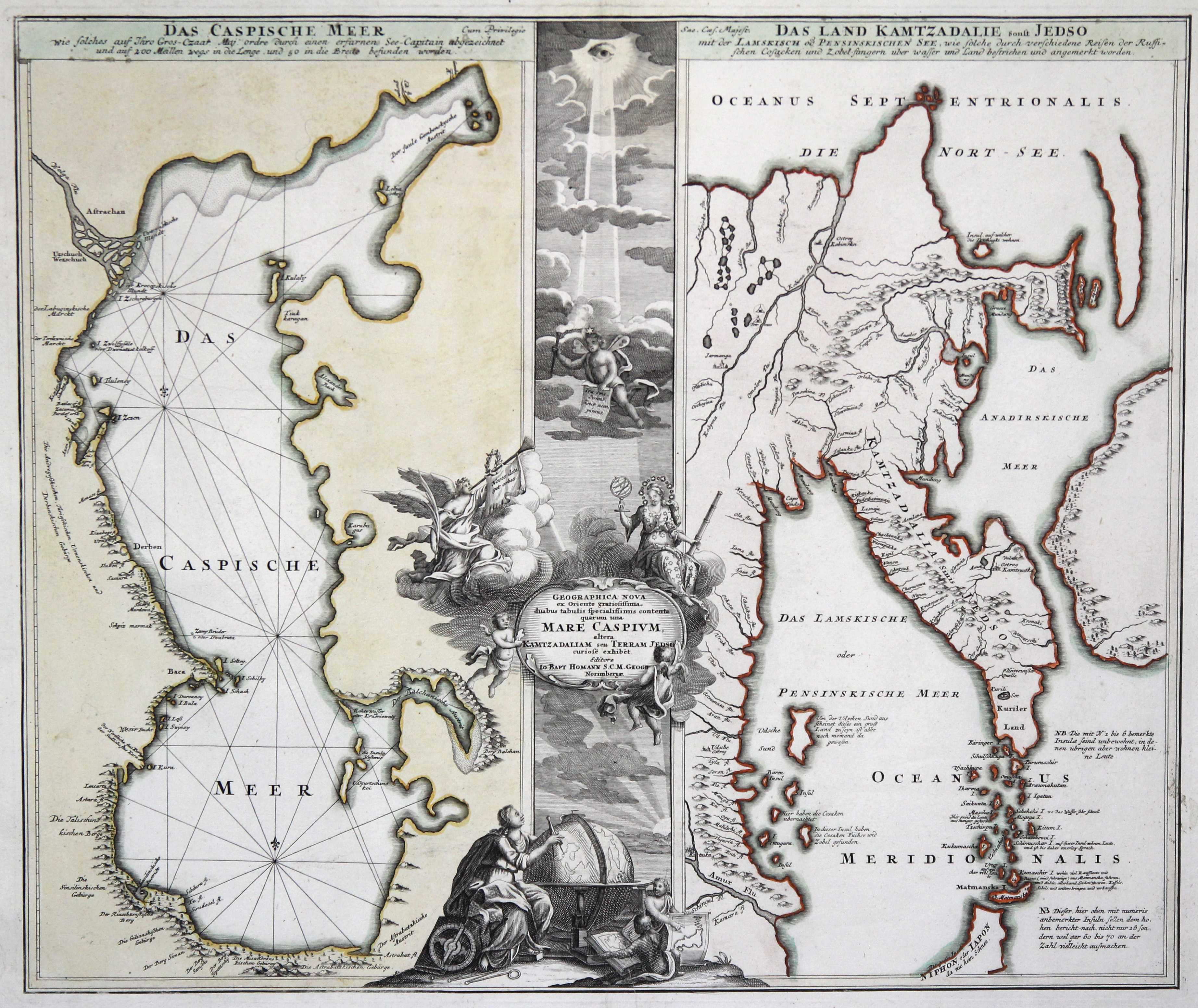 Kst Karte B Homann Das Land Kamtzdalie Somit Jedso Links Daneben Karte Des Kaspischen Meeres Das Caspische Meer By Kamtschatka Nordjapan Kaspisches Meer Map Antiquariat Clemens Paulusch Gmbh