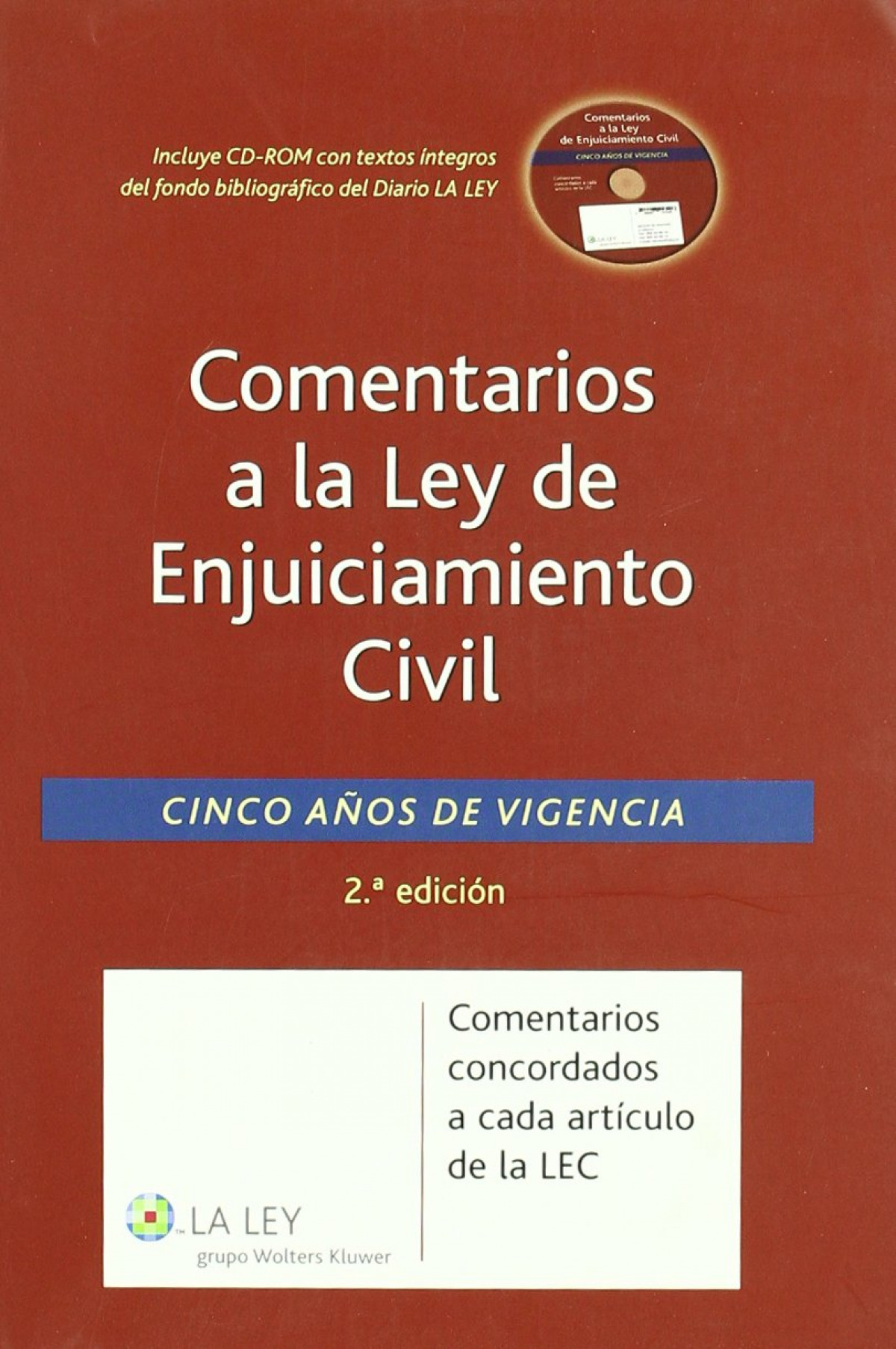 Comentarios a la ley de enjuiciamiento civil.cinco aÑos de v - Cristina De Andres Irazazabal