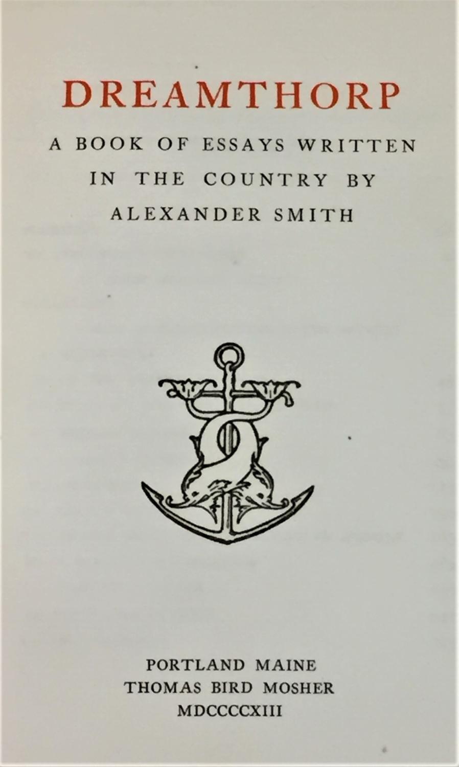 dreamthorp essays written in the country
