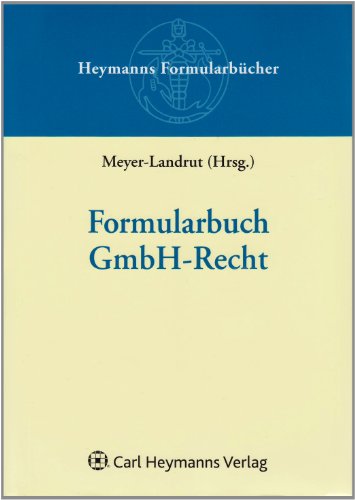 Formularbuch GmbH - Meyer-Landrut, Andreas