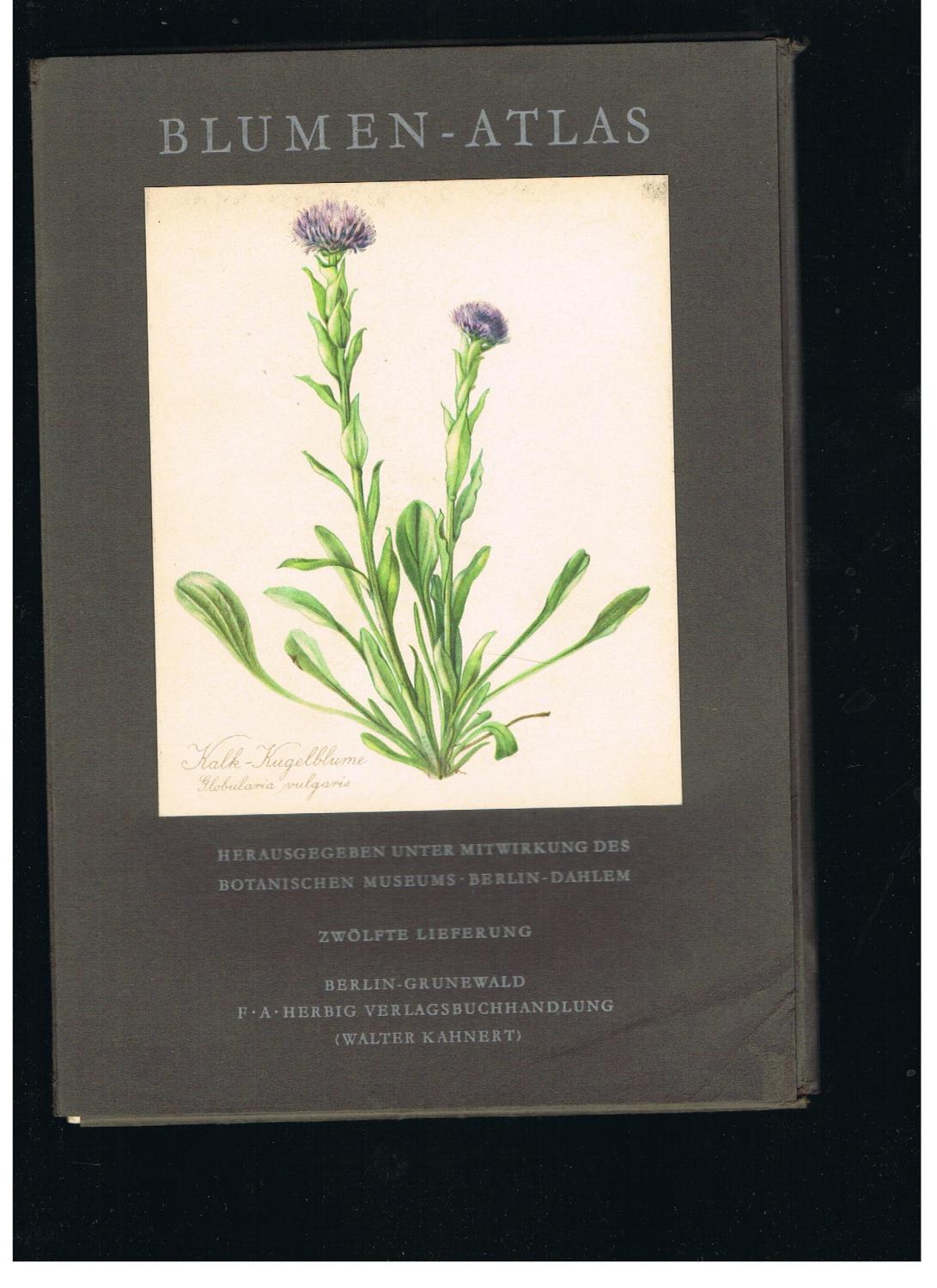 BlumenAtlas Herausgegeben unter Mitwirkung des Botanischen Museums