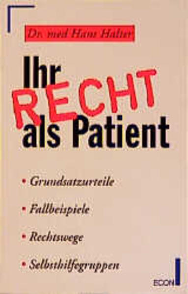 Ihr Recht als Patient - Hans Halter