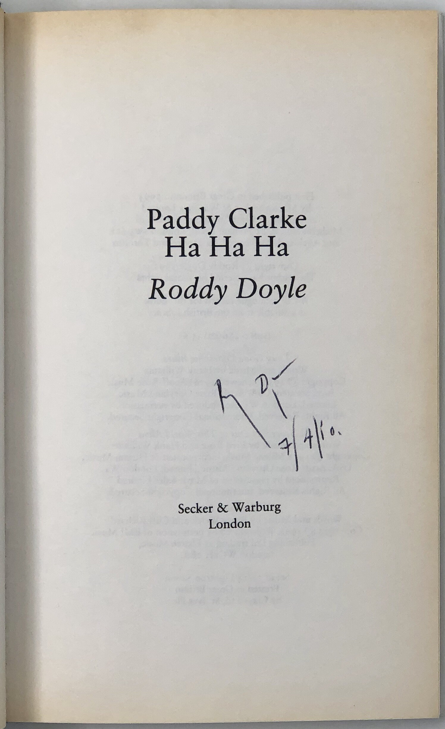 Paddy Clarke Ha Ha Ha DOYLE Roddy [ ] [Hardcover]