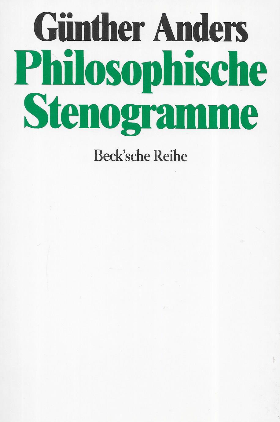 Beck sche Reihe, Bd.36, Philosophische Stenogramme