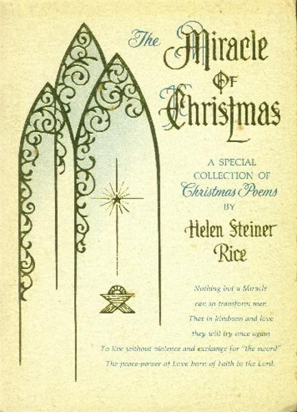 of　Collection　Christmas　cover　Christmas;　Soft　Paperback　(1969)　Printing　Good　a　Special　Helen　of　First　Steiner:　Poems　Miracle　Rice,　Recycler　The　by