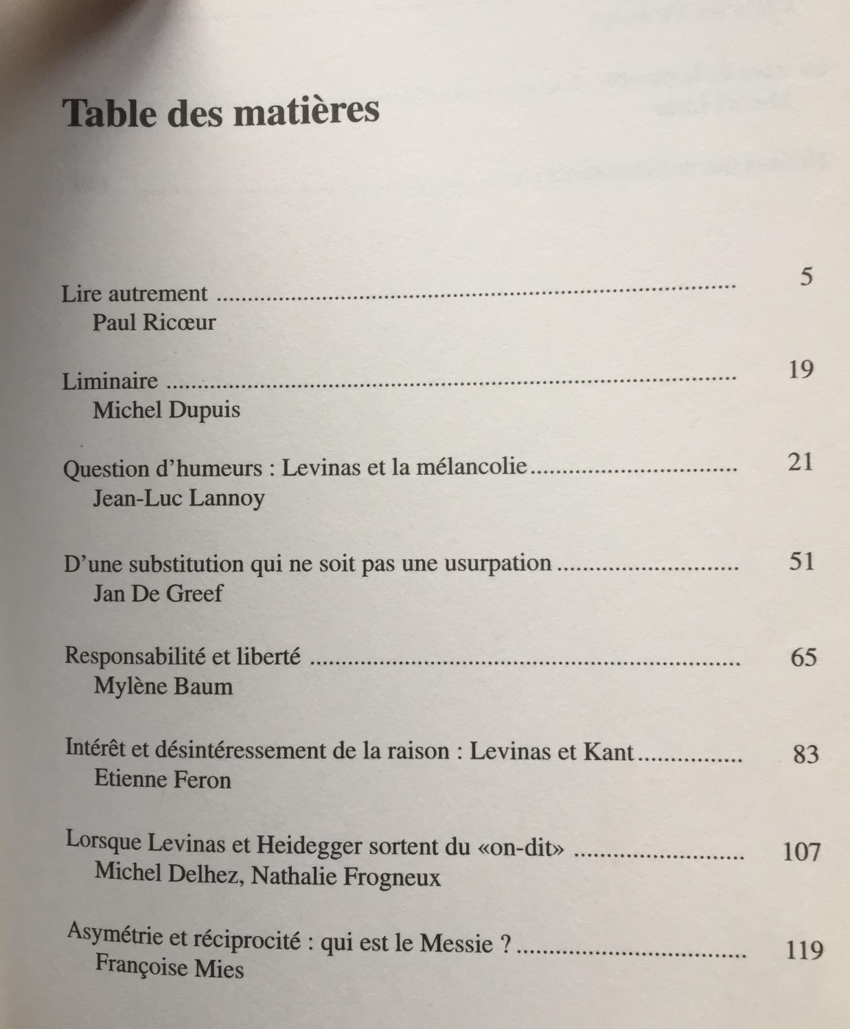 Levinas en contrastes (Le Point philosophique) (French Edition):  9782804119843: M Dupuis: Books 