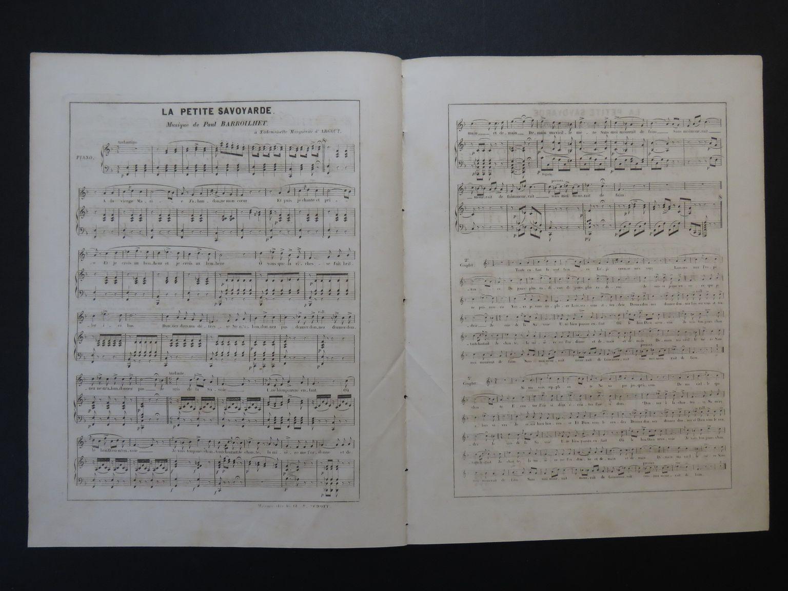BAROILHET Paul La petite savoyarde Nanteuil Chant Piano ca1840 BAROILHET Paul La petite savoyarde Nanteuil Chant Piano ca1840 [ ]
