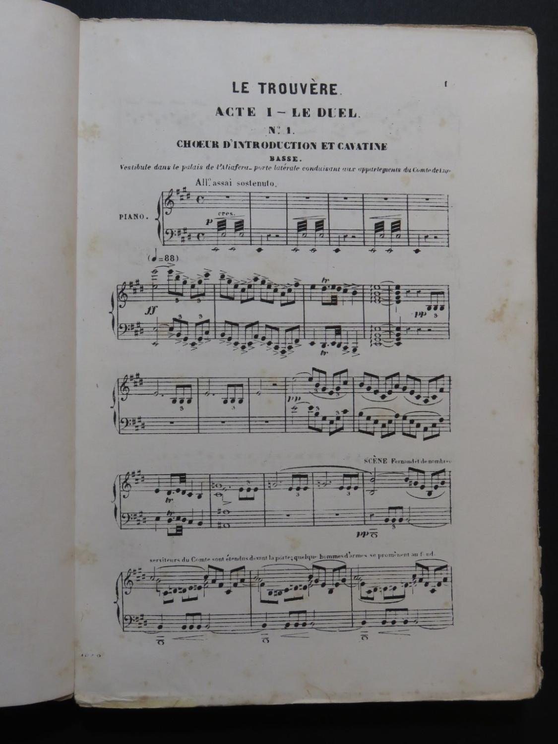 VERDI Giuseppe Le Trouvère Opéra Chant Piano XIXe siècle by VERDI ...
