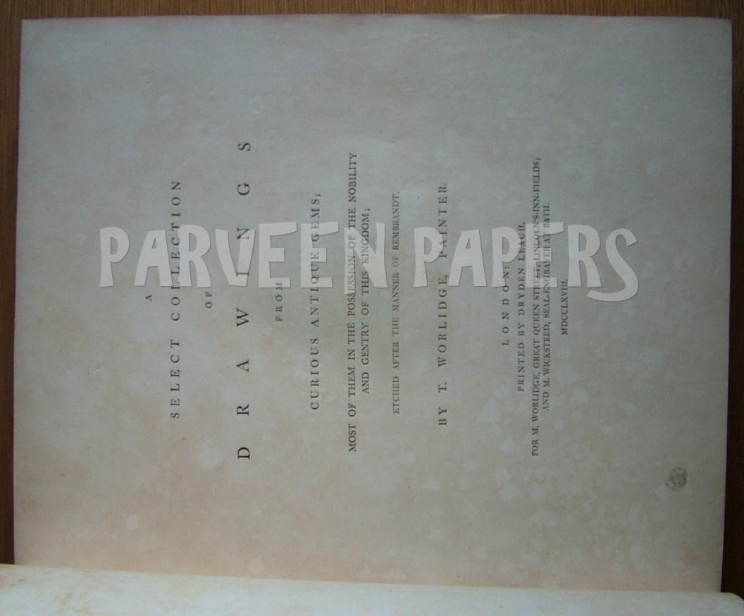 A Select Collection of Drawings From Curious Antique Gems. Vol: 2 ONLY Worlidge, T. [Good] [Hardcover]