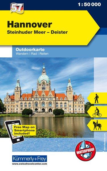 Hannover, Steinhuder Meer, Deister: Nr. 57, Outdoorkarte Deutschland, Mit kostenlosem Download für Smartphone (Kümmerly+Frey Outdoorkarten Deutschland)
