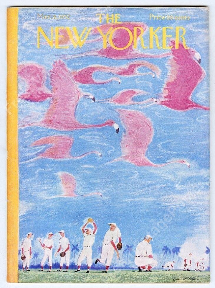 New Yorker magazine March 8 1952 pink flamingo baseball Oliver LaFarge ...