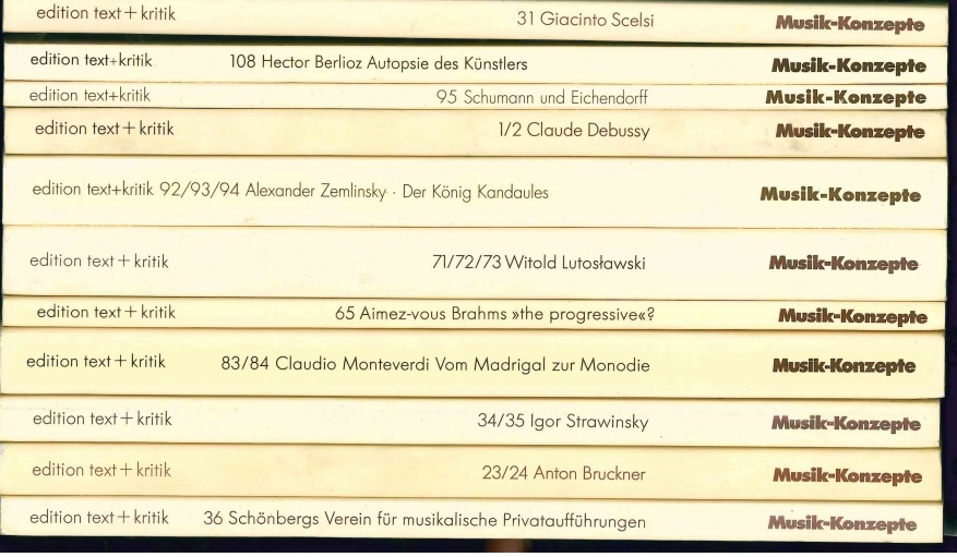 Musik-Konzepte. Heft: 36, 31, 108, 95, 1/2, 92/94/94, 71/72/73, 65, 83/84, 34/35, 23/24 - (Hrsg.) Metzger, Heinz-Klaus und Rainer Rhien
