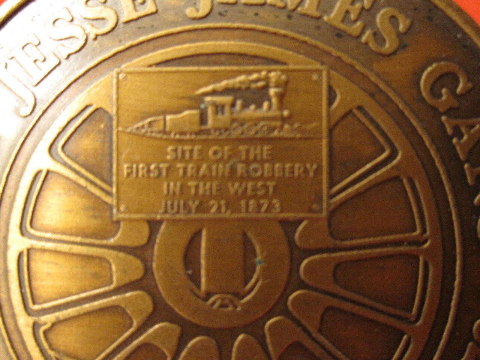 VINTAGE 18731973 CENTENNIAL MEDAL JESSE JAMES ADAIR IA WESTERN TRAIN
