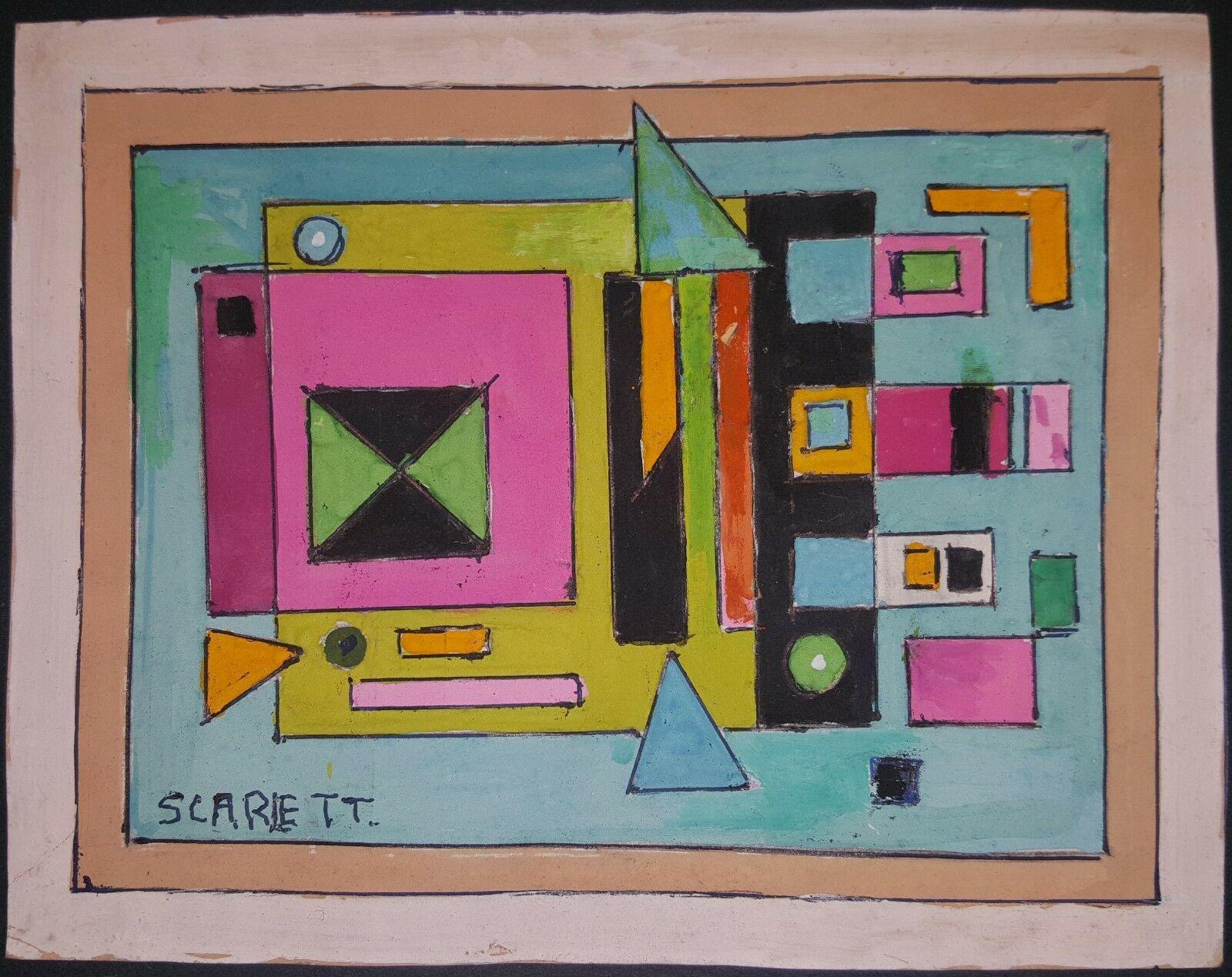 Rolph Scarlett, Modernist Abstract Composition, Guache on Paper, Ca. 1950's  - Simpson Advanced Chiropractic & Medical Center